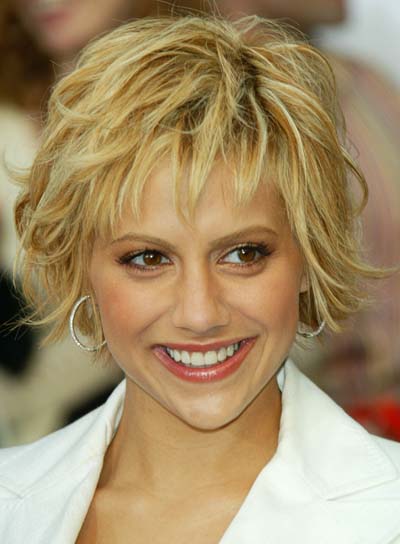 Brittany Murphy Short Shag Hairstyle for Oval Faces
